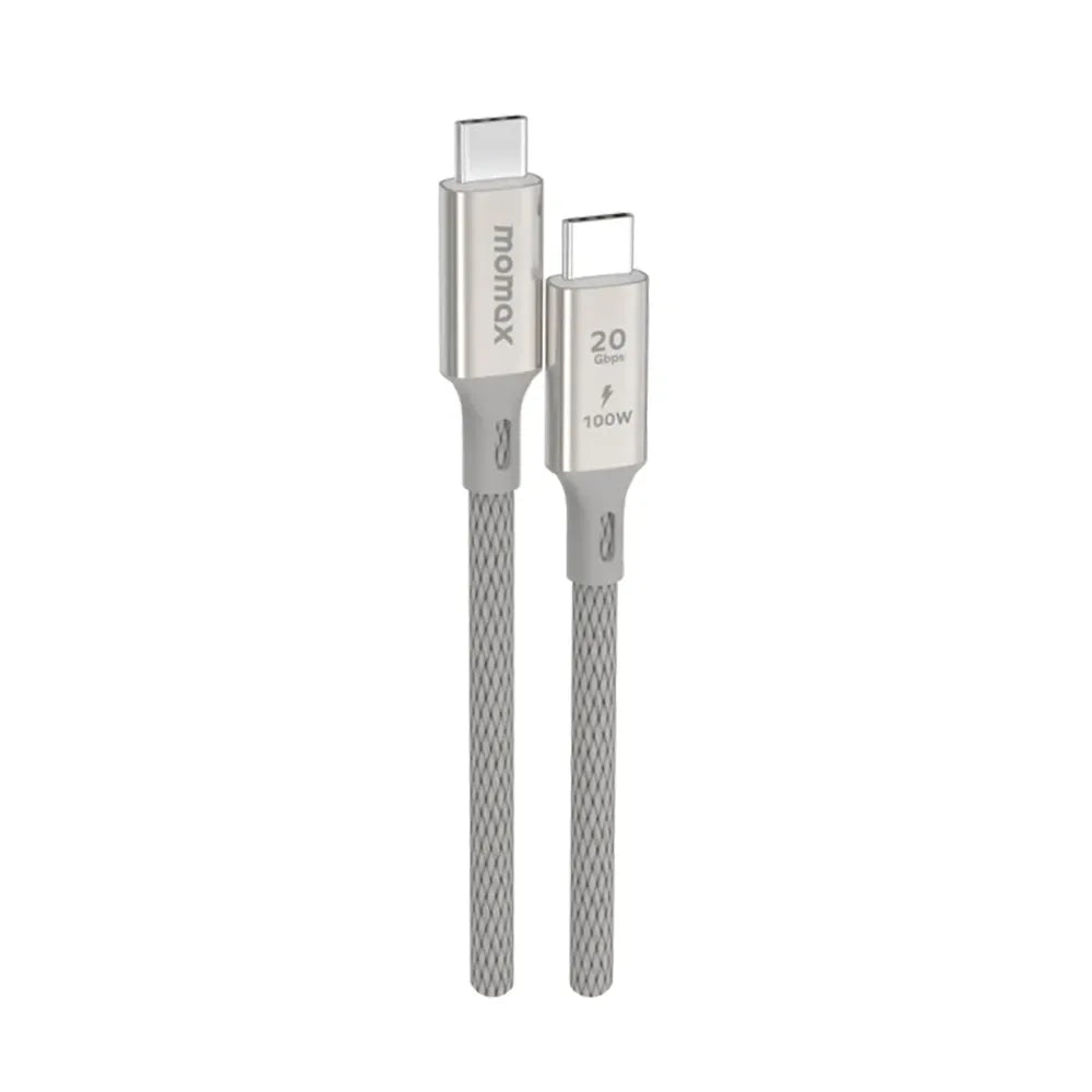 Momax Elite كيبل بقوة 100 واط USB-C USB 3.2 Gen 2x2 بسرعة 20 جيجابت في الثانية، 1 متر | تيتانيوم Momax Elite كيبل بقوة 100 واط USB-C USB 3.2 Gen 2x2 بسرعة 20 جيجابت في الثانية، 1 متر | تيتانيوم
